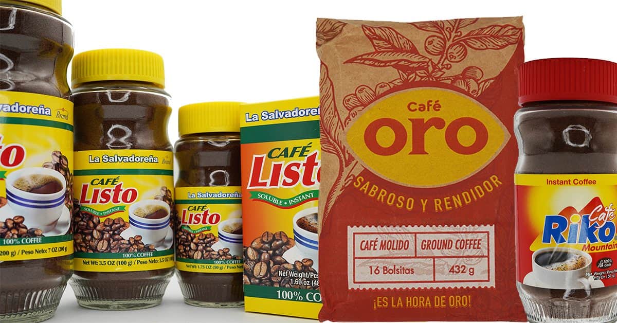 Café Listo, Café Oro y Café Riko — productos salvadoreños importados en Variedades La Oriental Houston TX